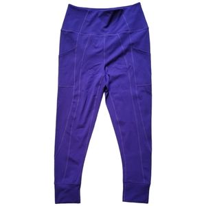Free People Movement High Rise Leggings Cropped Purple Pockets Active Size Large